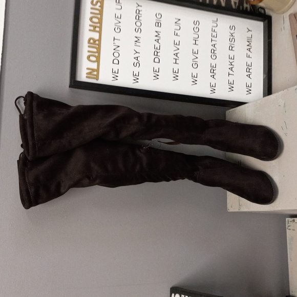 SAVAII  Dark Brown Over the Knee, Heeled Boots - Picture 1 of 16